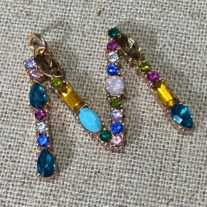 Stella & Dot jewelled M charm